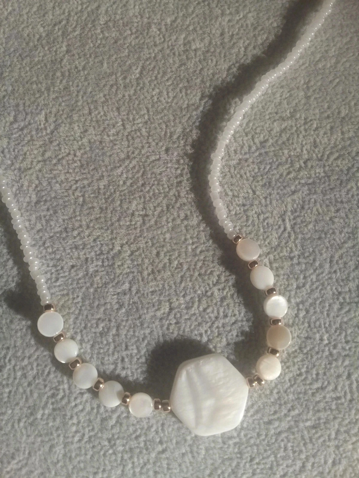 Collier bohème de n'acre naturelle blanche – photo 4